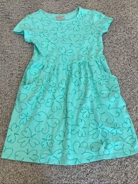 Cat & Jack Mint Green Shamrock Pocket Dress